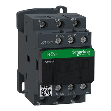 SCHNEIDER ELECTRIC TESYS DECA 3-POLE MOTOR CONTACTOR 9A AC-3 220VAC COIL LC1D09M7