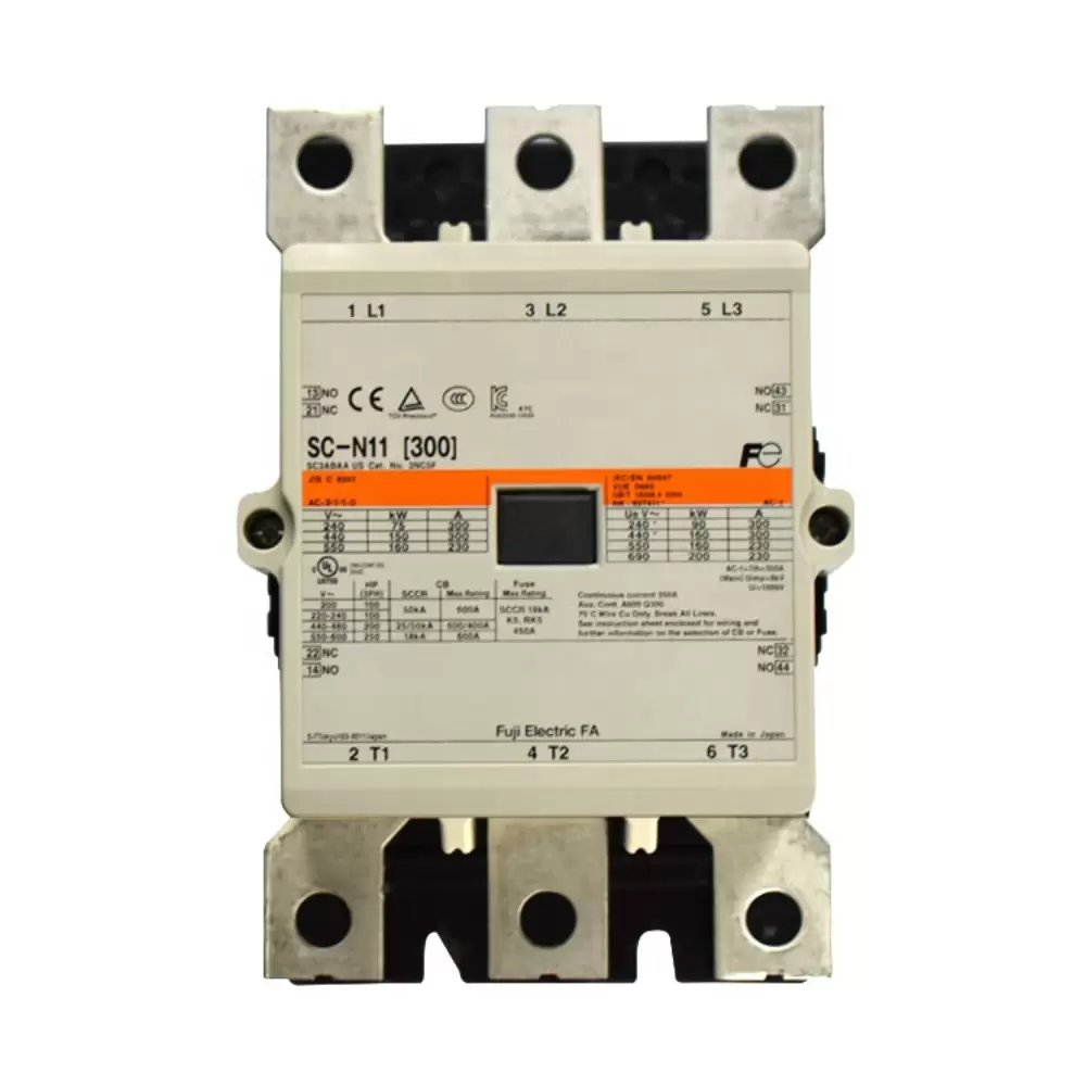 FUJI ELECTRIC SC-N11 MAGNETIC CONTACTOR 3 POLE 2NO+2NC 160KW 100-240VAC/DC