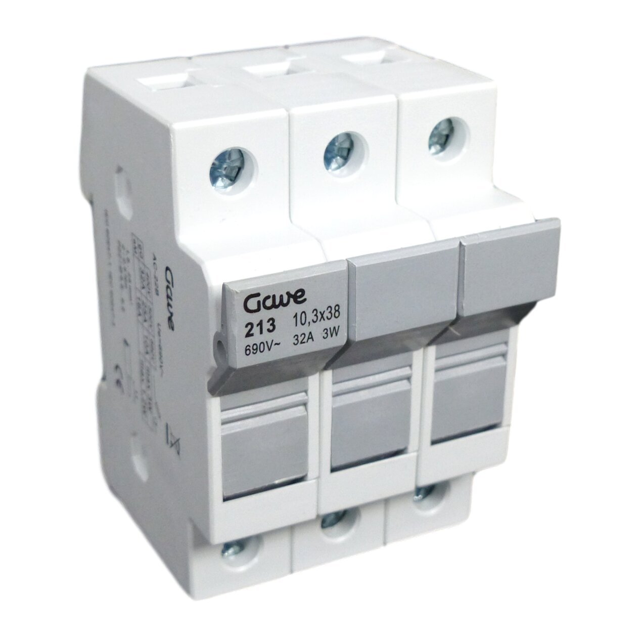 FUSEHOLDER 10X38 3P 32A.DIN RAIL