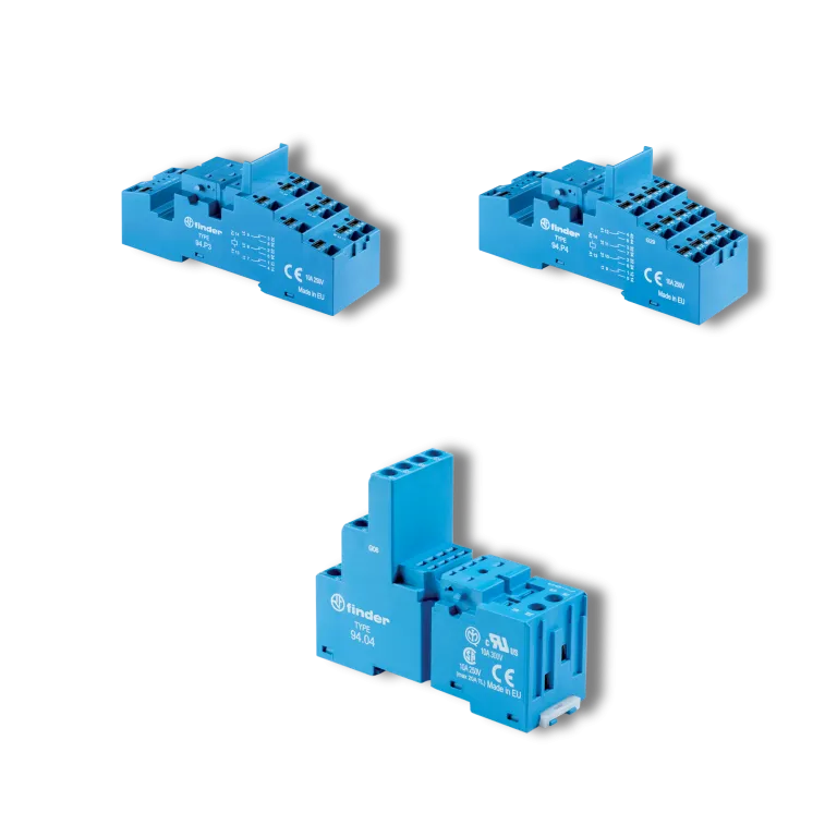 FINDER 94.02.SMA RELAY SOCKET BASE | 8-PIN DIN RAIL 94 SERIES | FITS 55 SERIES | MAX RATED 10A
