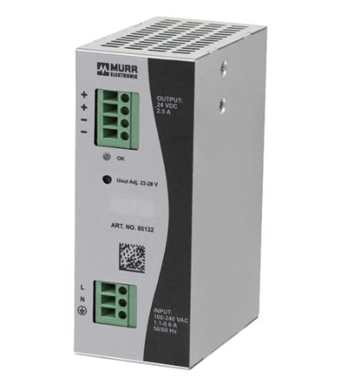 MURRELEKTRONIK 85132 ECO-RAIL-2 POWER SUPPLY 1-PHASE 100-240VAC 24VDC 2.5A
