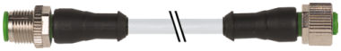 7000-40021-2240250 M12 MALE STRAIGHT TO M12 FEMALE STRAIGHT PUR CABLE 4X0.34 GRAY 2.5M - MURRELEKTRONIK
