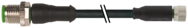 7000-40561-6200100 M12 MALE STRAIGHT TO M12 FEMALE 90 ANGLED WITH LED PUR CABLE 1M - MURRELEKTRONIK