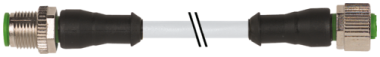 7000-40001-2230060 M12 MALE STRAIGHT TO M12 FEMALE STRAIGHT PUR CABLE 3X0.34 GRAY 0.6M - MURRELEKTRONIK