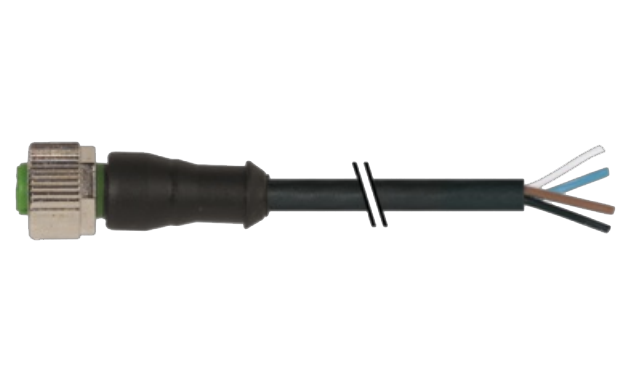 7000-12221-6240500 M12 FEMALE STRAIGHT TO OPEN END WIRE PUR CABLE 4X0.34 GRAY 5M - MURRELEKTRONIK