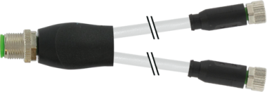 7000-40821-2100200 M12 MALE STRAIGHT TO M8 FEMALE STRAIGHT PVC CABLE 3X0.25 GRAY 2M - MURRELEKTRONIK