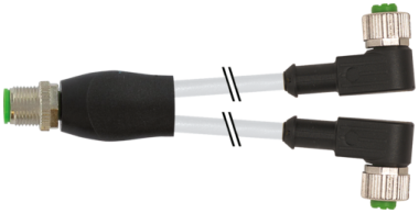 7000-40741-2230600 M12 MALE STRAIGHT TO M12 FEMALE 90 ANGLED PUR CABLE 3X0.34 GRAY 6M - MURRELEKTRONIK