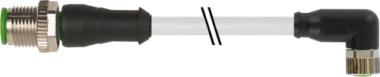 7000-40621-2110200 M12 MALE STRAIGHT TO M8 FEMALE STRAIGHT PVC CABLE 3X0.34 GRAY 2M - MURRELEKTRONIK
