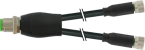 7000-40821-6500060 M12 MALE STRAIGHT TO M8 FEMALE STRAIGHT PUR/PVC CABLE 3X0.25 0.6M - MURRELEKTRONIK