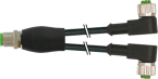 7000-40741-6330500 M12 MALE STRAIGHT TO M12 FEMALE 90 DEGREE PUR/PVC CABLE 3X0.34 5M - MURRELEKTRONIK