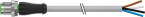 7000-12021-2140300 M12 MALE STRAIGHT A-CODED PVC CABLE 4X0.34 GRAY 3M - MURRELEKTRONIK