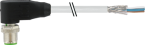 7000-13141-3310150 M12 FEMALE 90 DEGREE ANGLED WITH PUR/PVC CABLE 5X0.34 GRAY 1.5M - MURRELEKTRONIK