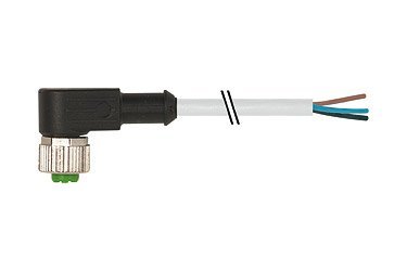 7000-12221-2240500 M12 FEMALE STRAIGHT 0 DEGREE A-CODED WITH PUR CABLE 4X0.34 GRAY 5M - MURRELEKTRONIK