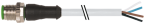 7000-12021-2240030 M12 MALE STRAIGHT 0 DEGREE A-CODED WITH PUR CABLE 4X0.34 GRAY 0.3M - MURRELEKTRONIK